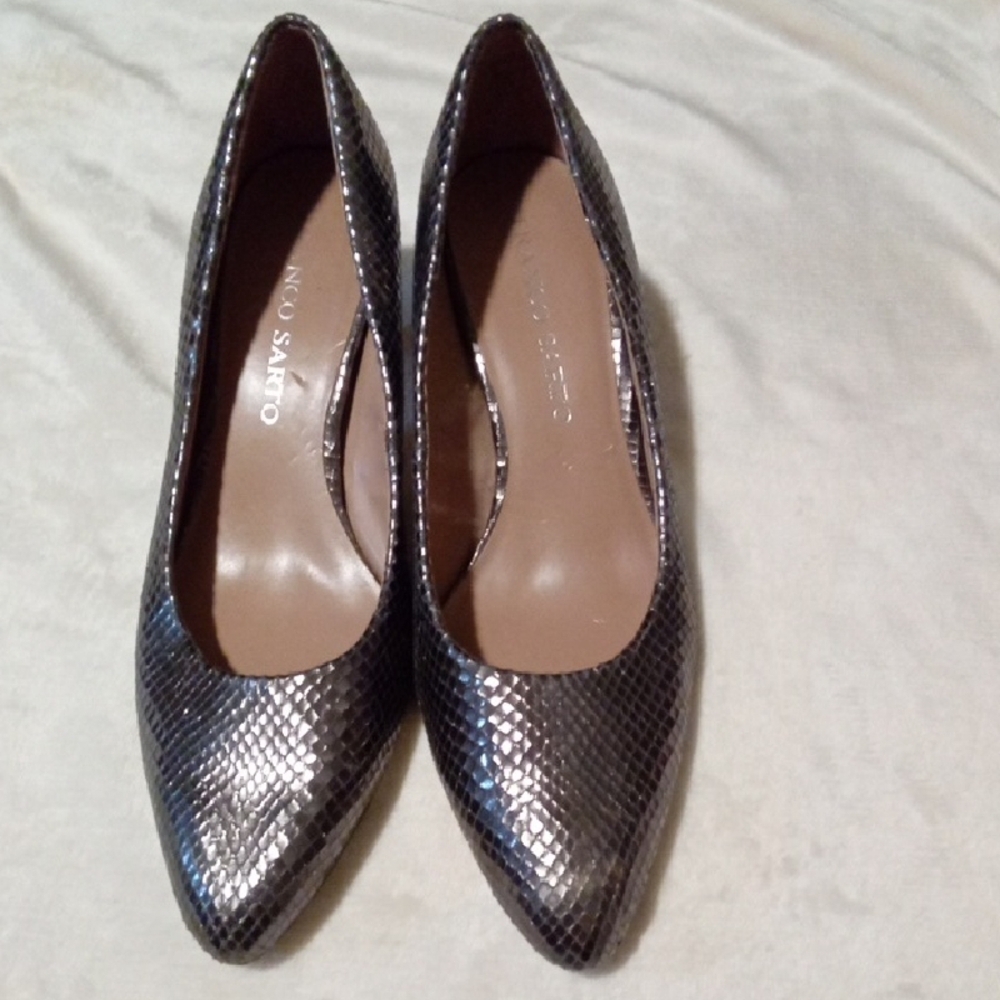Franco Sarto Metallic Snakeskin Heels - Picture 1 of 7